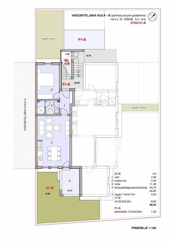 Thetabiz™ poslovne usluge: Apartman S1-B sa 50.54 m² prostora, SKU: S1-Bs Thetabiz™ poslovne usluge: Apartman S1-B sa 50.54 m² prostora, SKU: S1-Bs