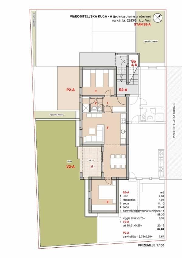 Thetabiz™ poslovne usluge: Apartman S2-A sa 64.69 m² prostora, SKU: S2-As