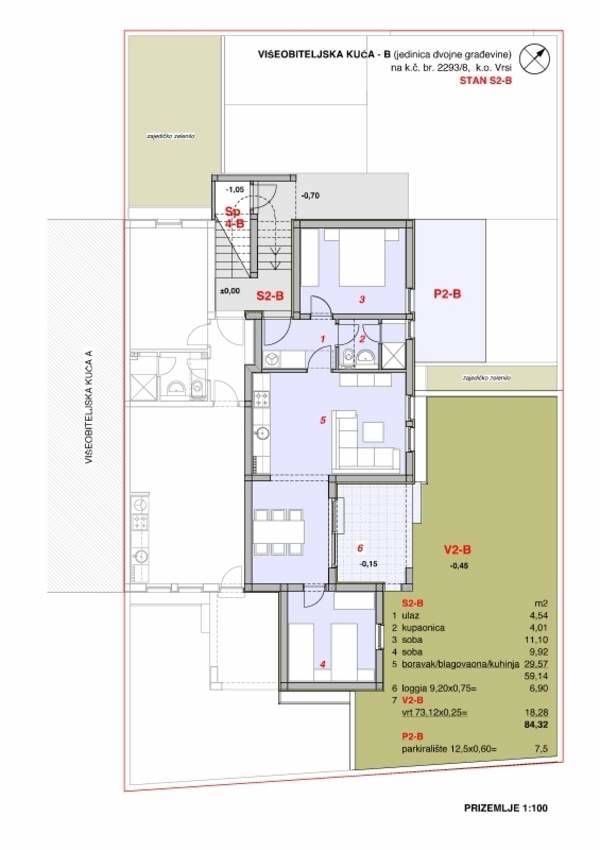 Thetabiz™ poslovne usluge: Apartman S2-B sa 66.04 m² prostora, SKU: S2-Bs