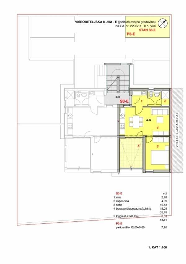 Thetabiz™ poslovne usluge: Apartman S3-E sa 41.81 m² prostora, SKU: S3-Es