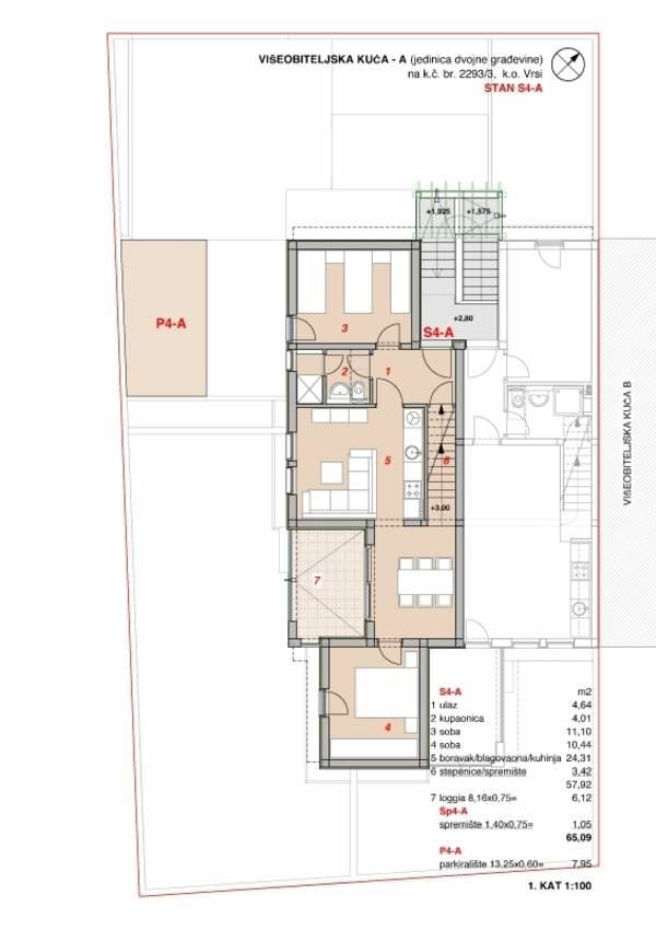 Thetabiz™ poslovne usluge: Apartman S4-A sa 71.15 m² prostora, SKU: S4-As