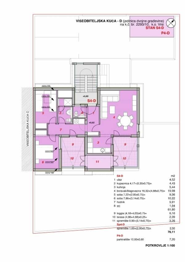 Thetabiz™ poslovne usluge: Apartman S4-D sa 73.61 m² prostora, SKU: S4-Ds