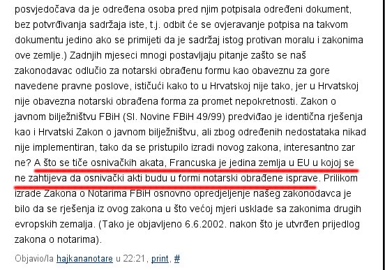 Osnivački
akt u mnogim državama nije potrebno notarski obraditi