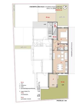 Apartman S1-A sa 51.6 m² prostora, SKU: S1-As