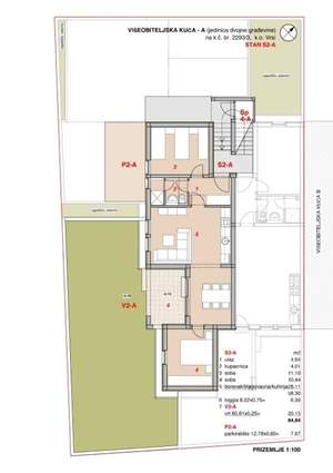 Apartman S2-A sa 64.69 m² prostora, SKU: S2-As