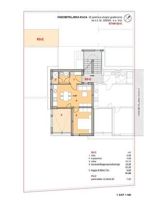 Apartman S2-C sa 41.94 m² prostora, SKU: S2-Cs