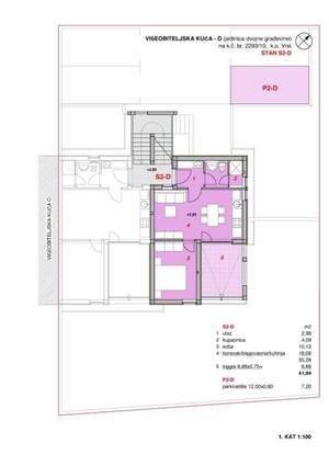 Apartman S2-D sa 41.94 m² prostora, SKU: S2-Ds