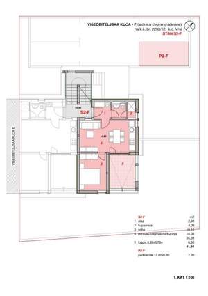 Apartman S2-F sa 41.94 m² prostora, SKU: S2-Fs