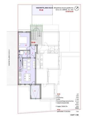 Apartman S3-B sa 56.65 m² prostora, SKU: S3-Bs