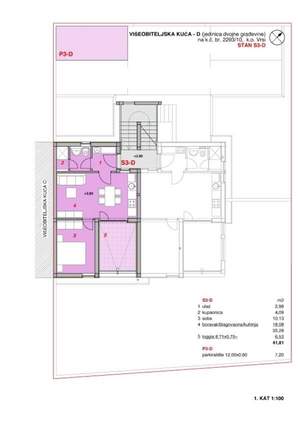 Apartman S3-D sa 41.81 m² prostora, SKU: S3-Ds