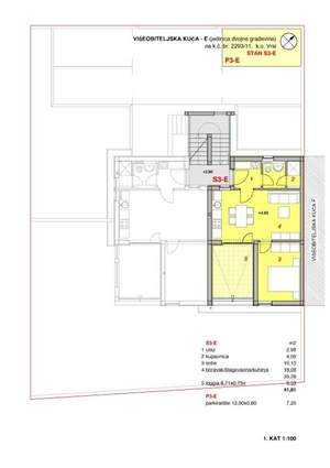 Apartman S3-E sa 41.81 m² prostora, SKU: S3-Es