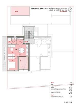 Apartman S3-F sa 41.81 m² prostora, SKU: S3-Fs