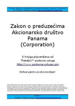 Zakon o preduzećima, akcionarsko društvo, Panama (corporation) Zakon o preduzećima, akcionarsko društvo, Panama (corporation)
