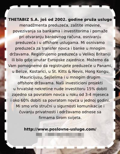 THETABIZ S.A. pruža usluga još od 2002. godine